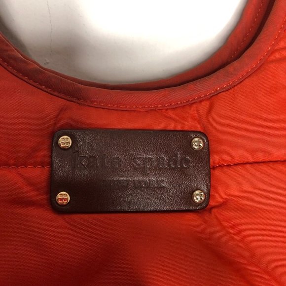 Kate Spade Womens Stevie Nylon Corduroy Purse Orange Brown Bag - Picture 3 of 9